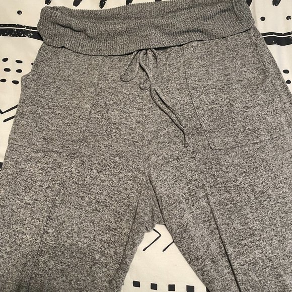 Aerie Heather Gray Fold Over Joggers with Pockets Size XL - Picture 3 of 4